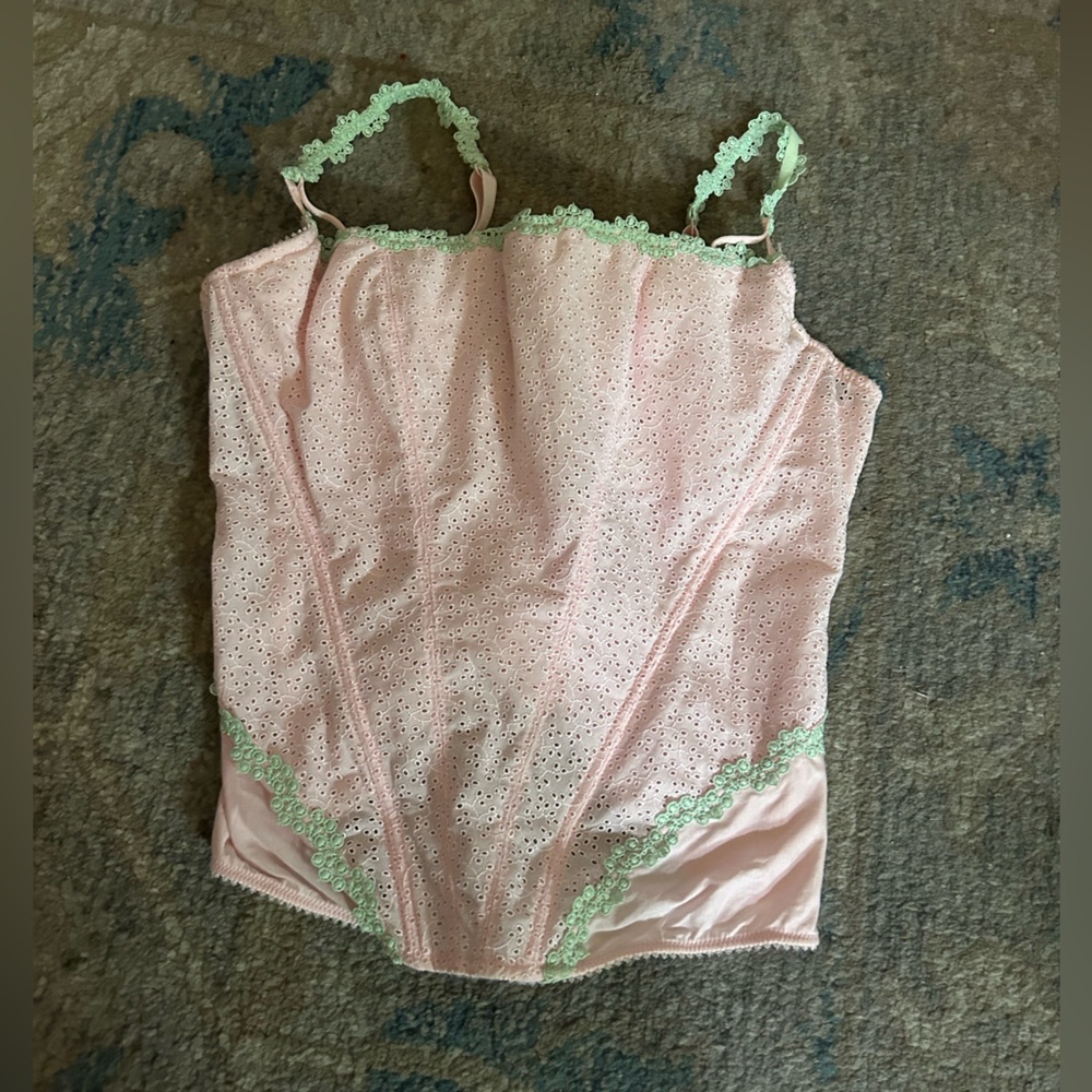 Vintage Jezebel Pink floral corset